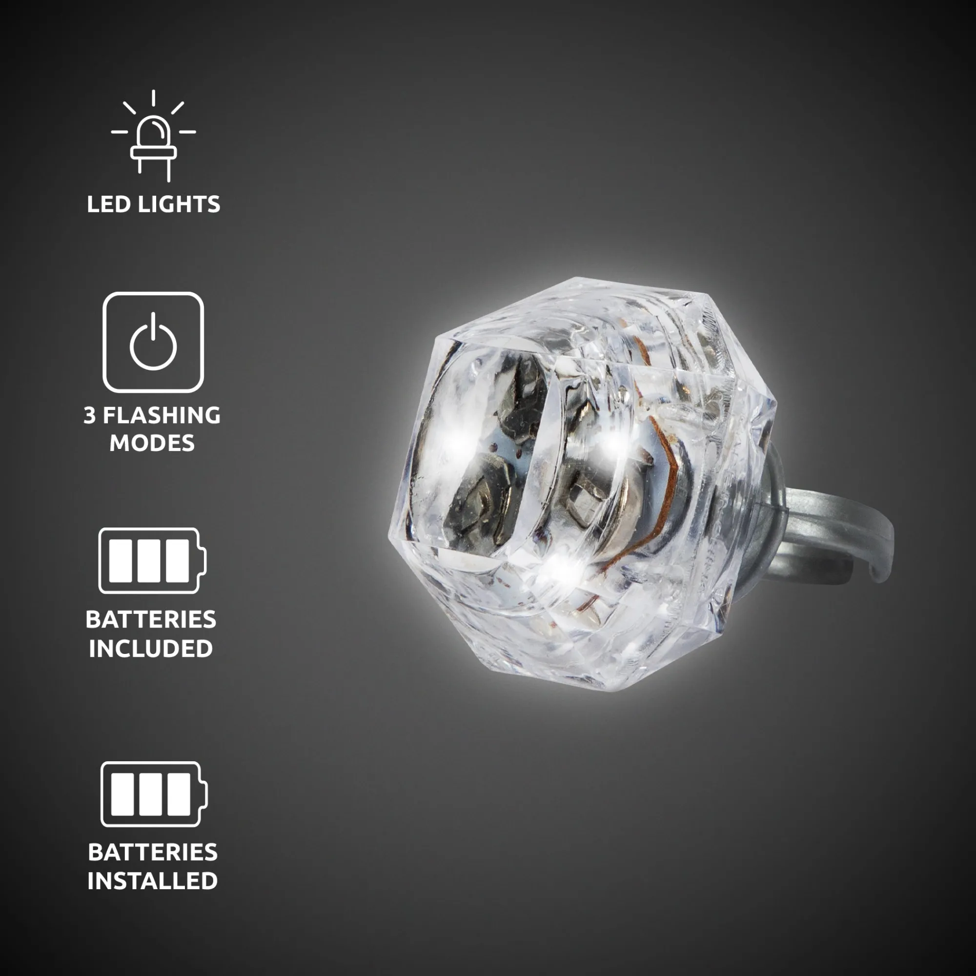 Clearance Windy City Novelties LED Diamond Ring White