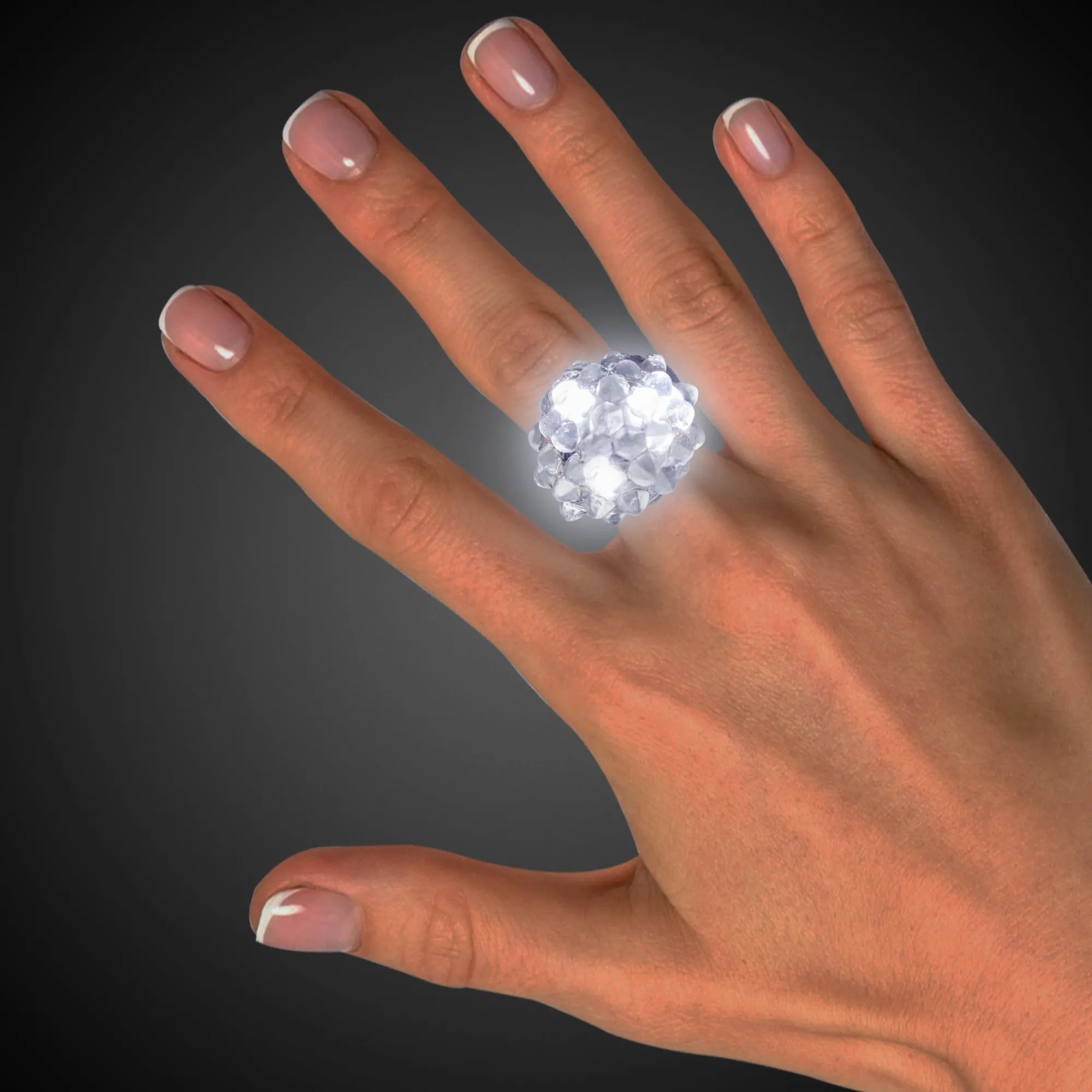 Outlet Windy City Novelties LED Jelly Bumpy Rings White