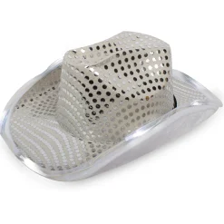Clearance Windy City Novelties LED Sequin Cowboy Hat White