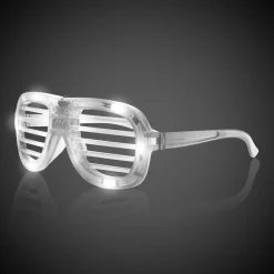 Clearance Windy City Novelties LED Slotted Glasses White