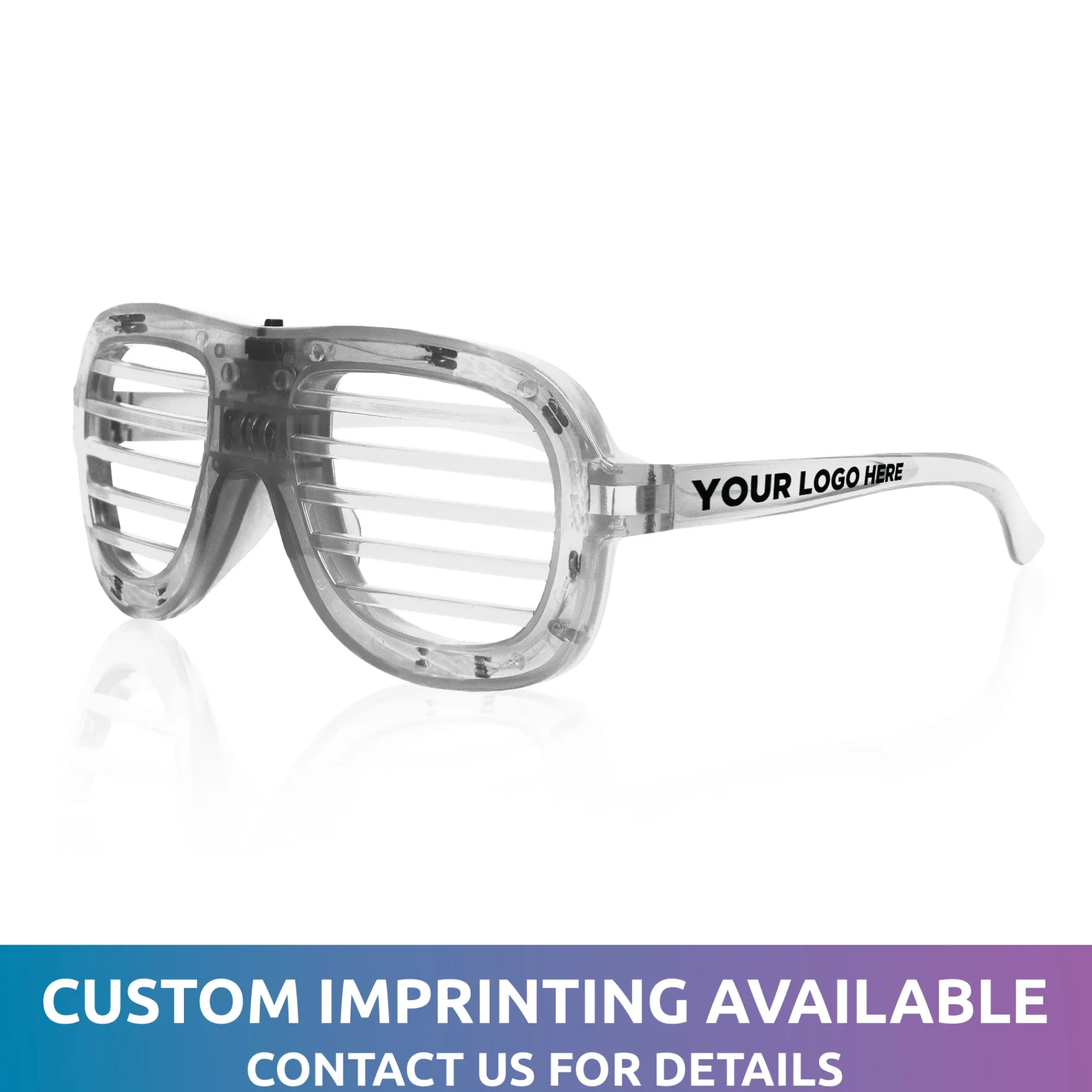Clearance Windy City Novelties LED Slotted Glasses White