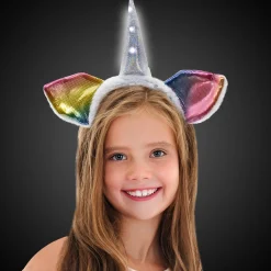 Online Windy City Novelties LED White Unicorn Headband