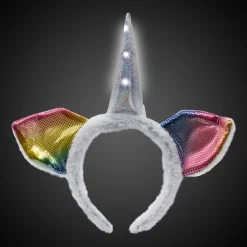 Online Windy City Novelties LED White Unicorn Headband