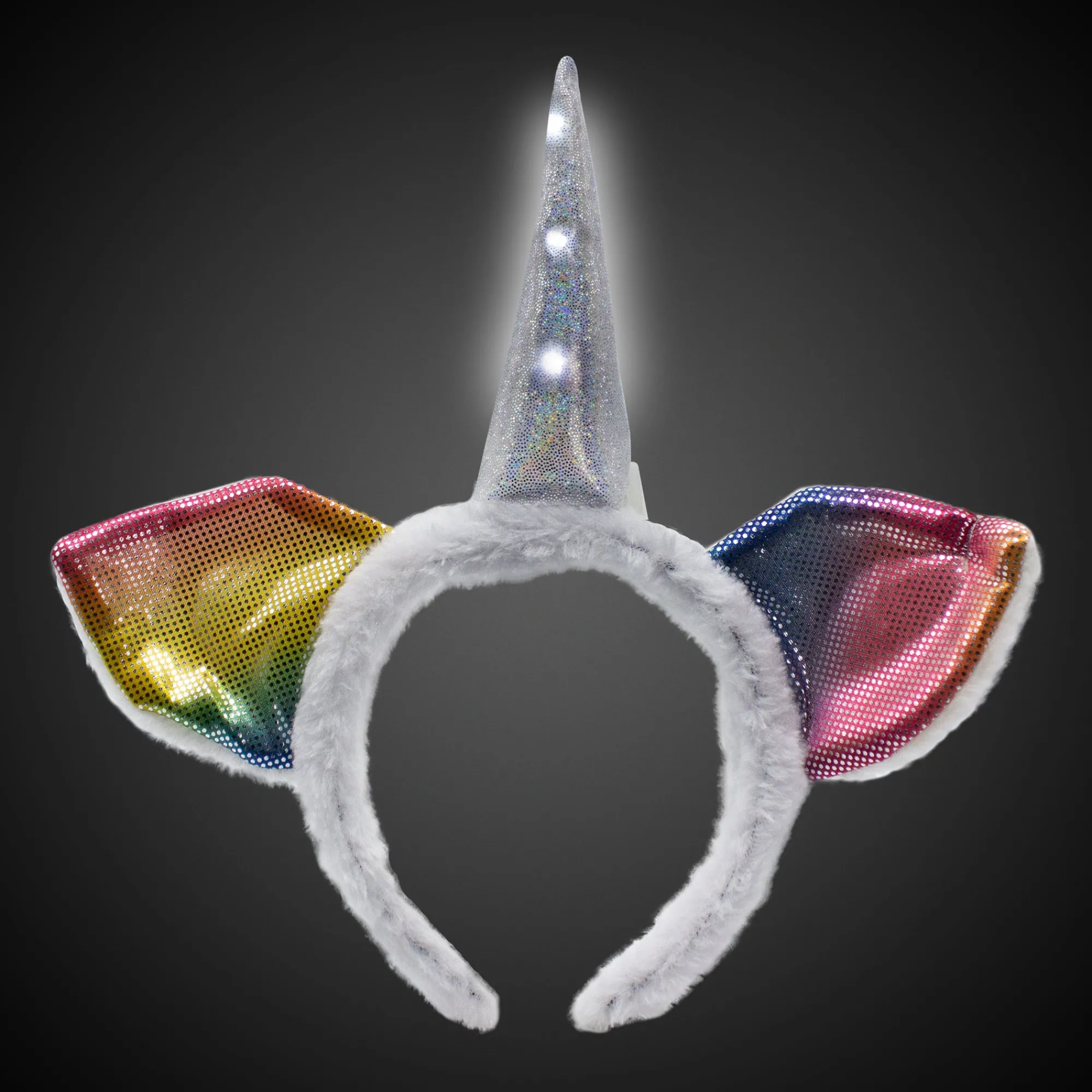 Online Windy City Novelties LED White Unicorn Headband