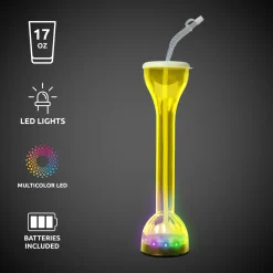 Windy City Novelties LED Flashing 17 oz. Yard Glass Yellow