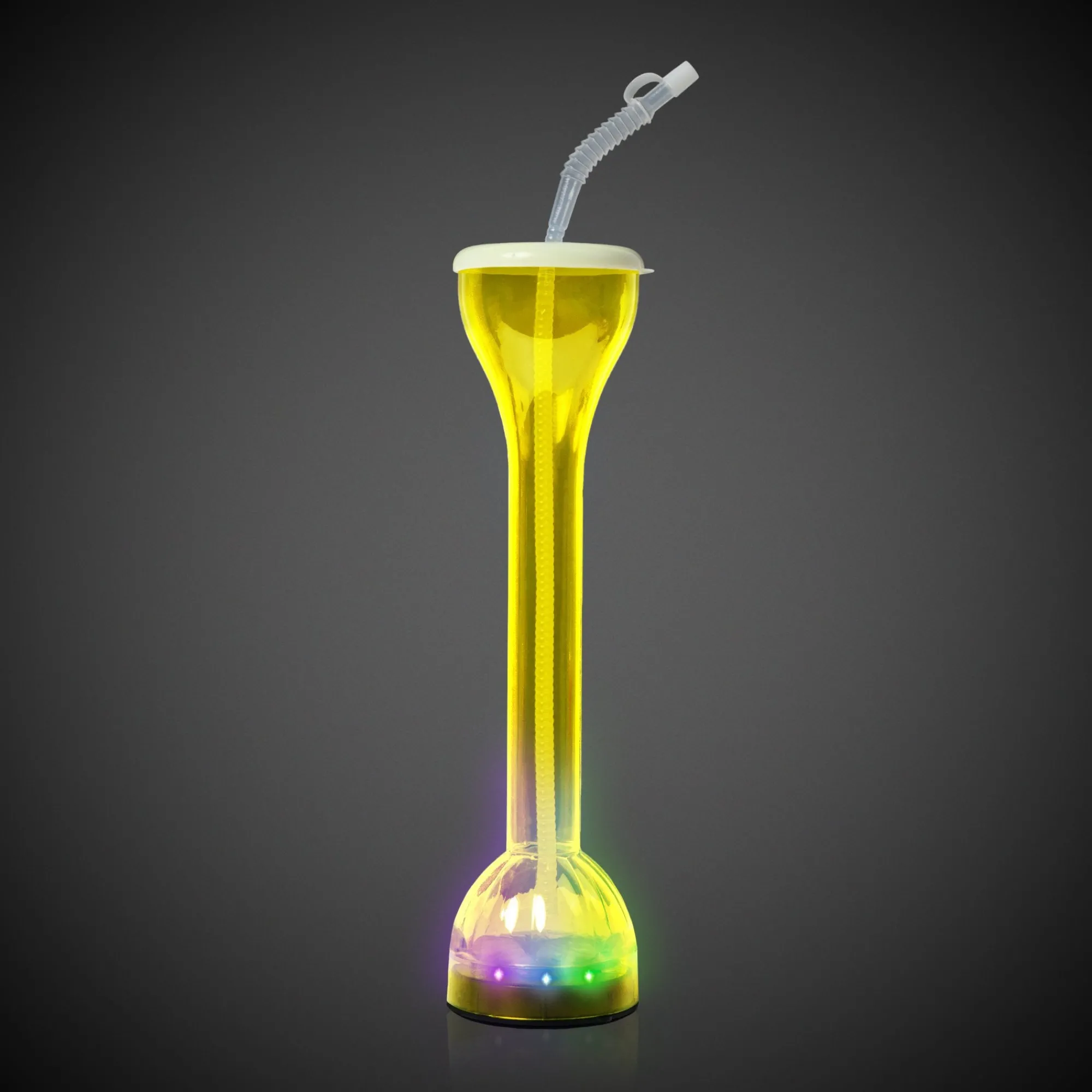 Windy City Novelties LED Flashing 17 oz. Yard Glass Yellow