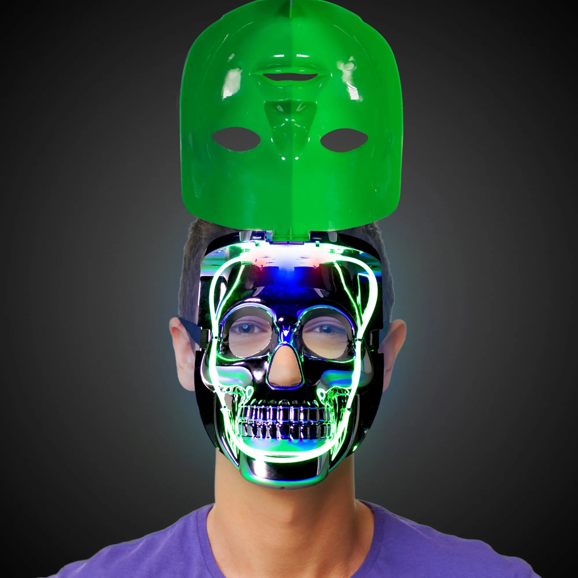 Clearance Windy City Novelties Mardi Gras LED Double Face Mask