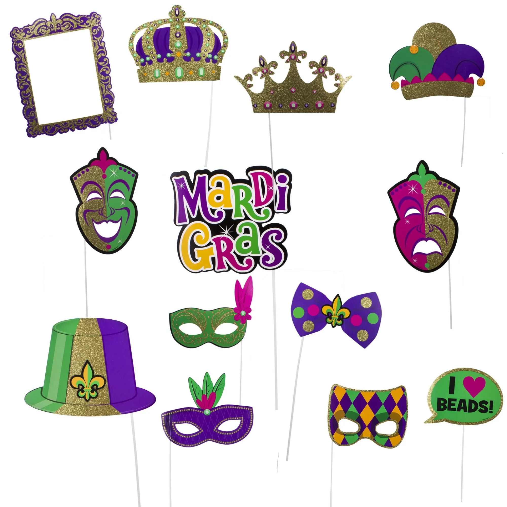 Clearance Windy City Novelties Mardi Gras Photo Booth Prop Kit