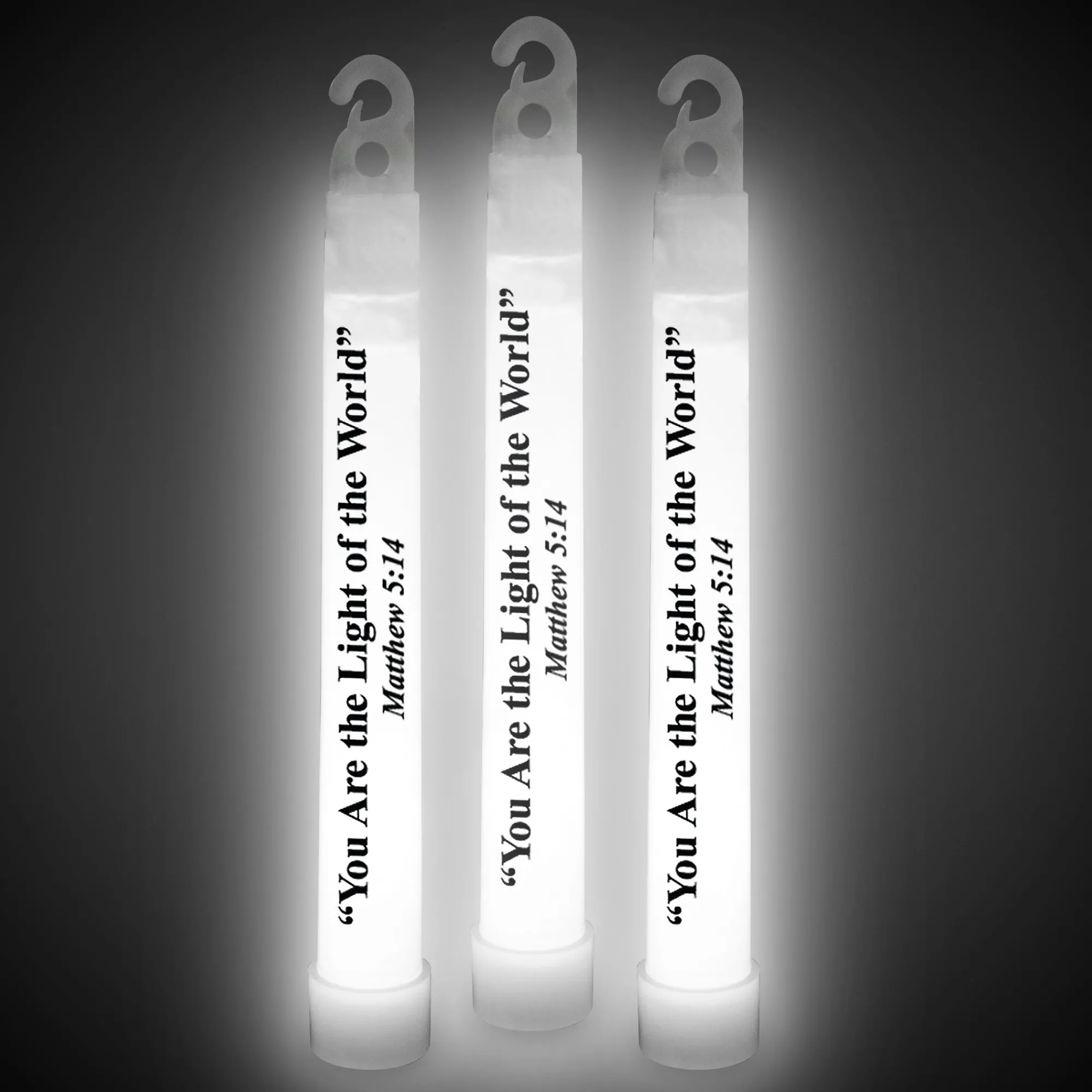 New Windy City Novelties Matthew 5:14 6" Glow Sticks White