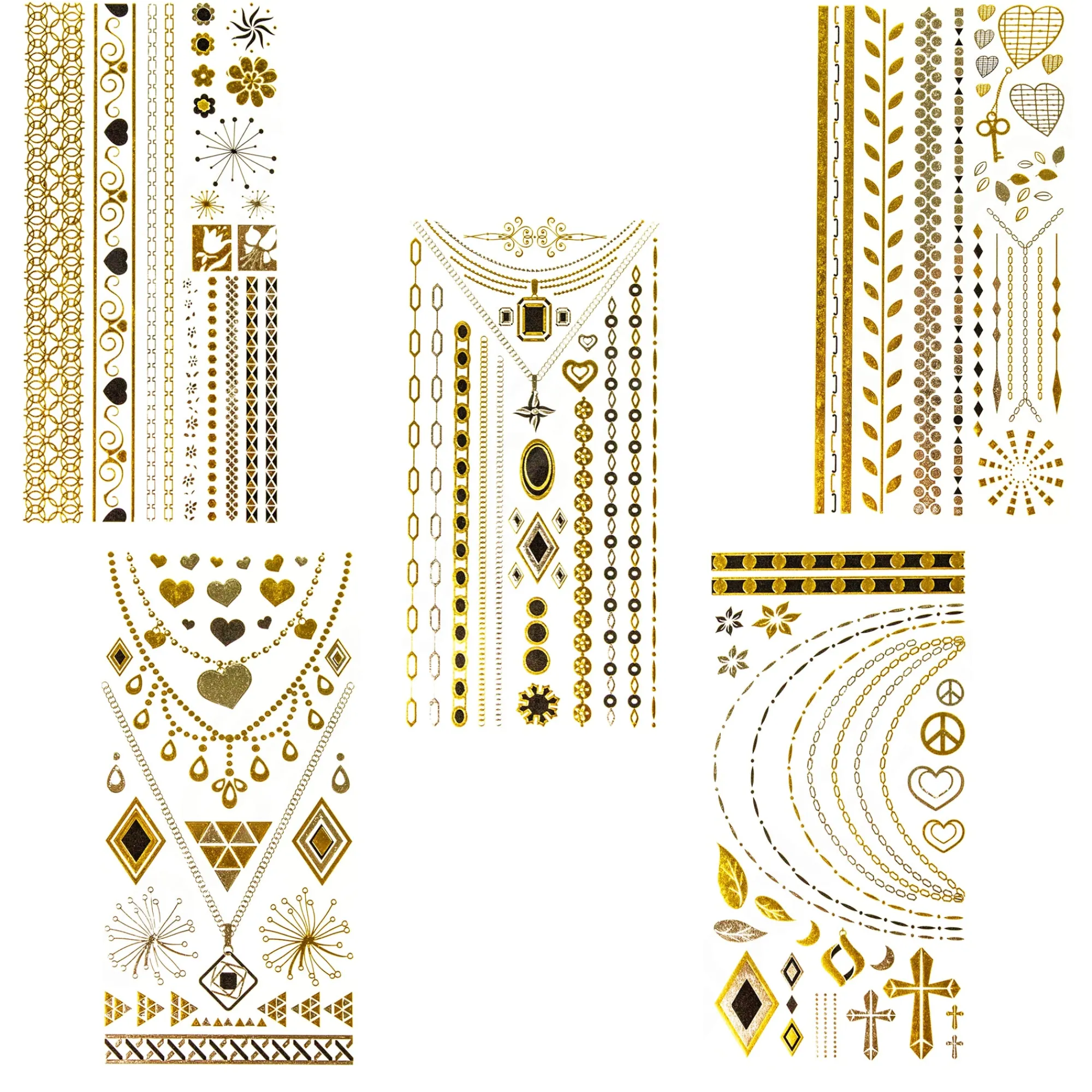 New Windy City Novelties Metallic Temporary Tattoos