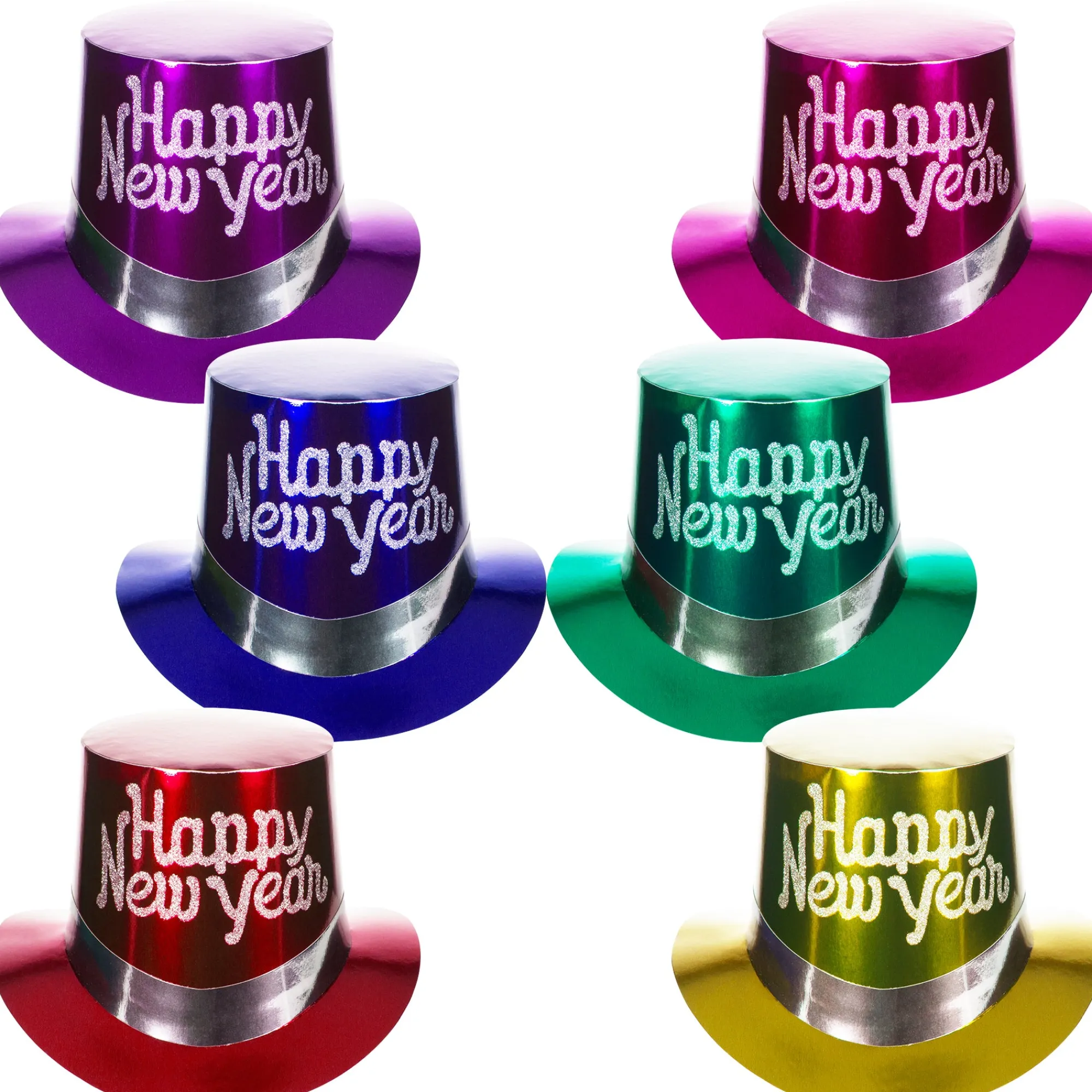 New Windy City Novelties New Year's Metallic Top Hats