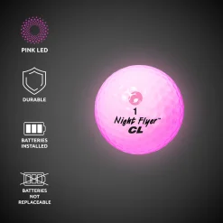 Windy City Novelties Night Flyer LED Pink Constant-On Golf Ball
