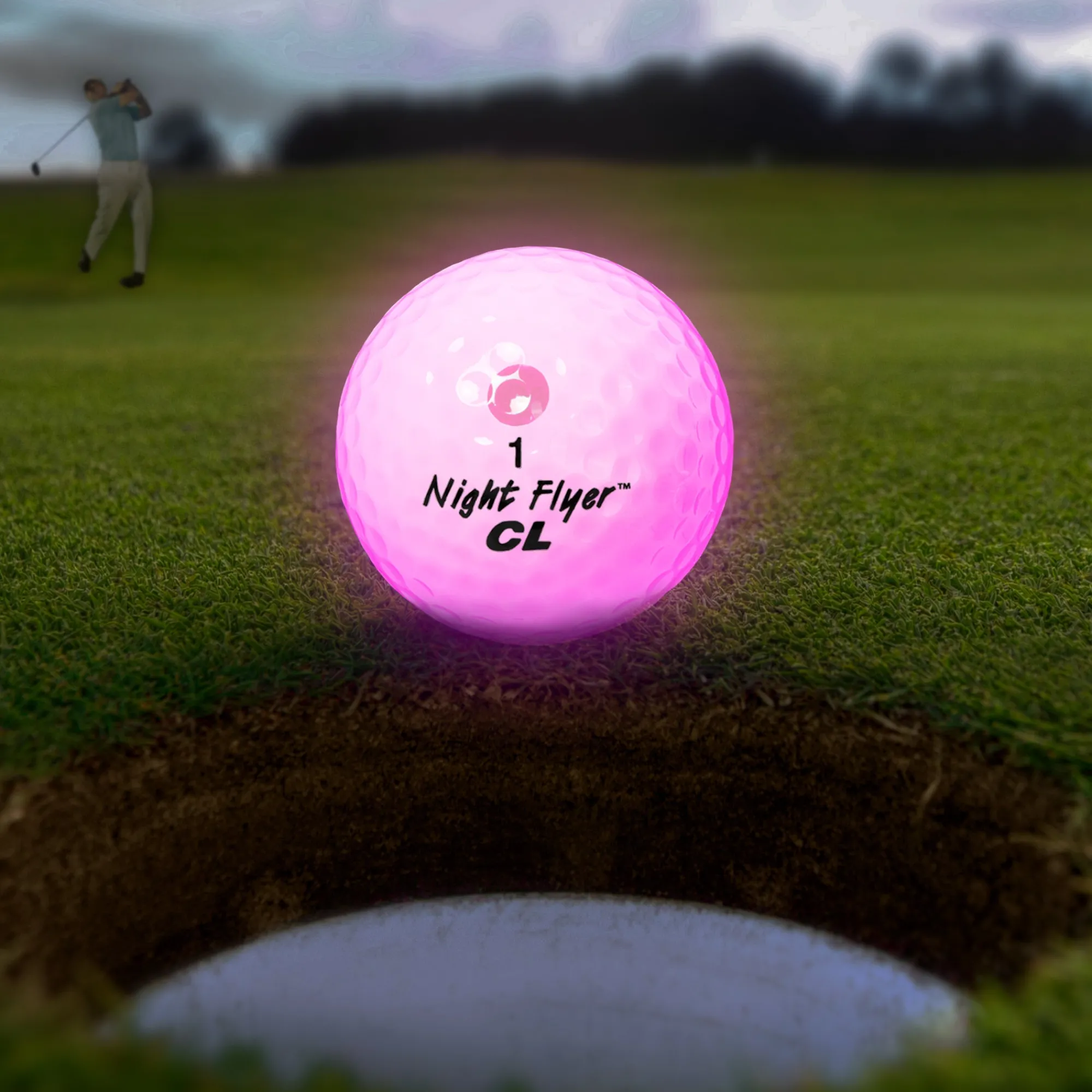 Windy City Novelties Night Flyer LED Pink Constant-On Golf Ball
