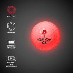 Best Windy City Novelties Night Flyer LED Red Constant-On Golf Ball