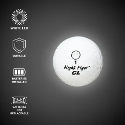 Best Windy City Novelties Night Flyer LED White Constant-On Golf Ball