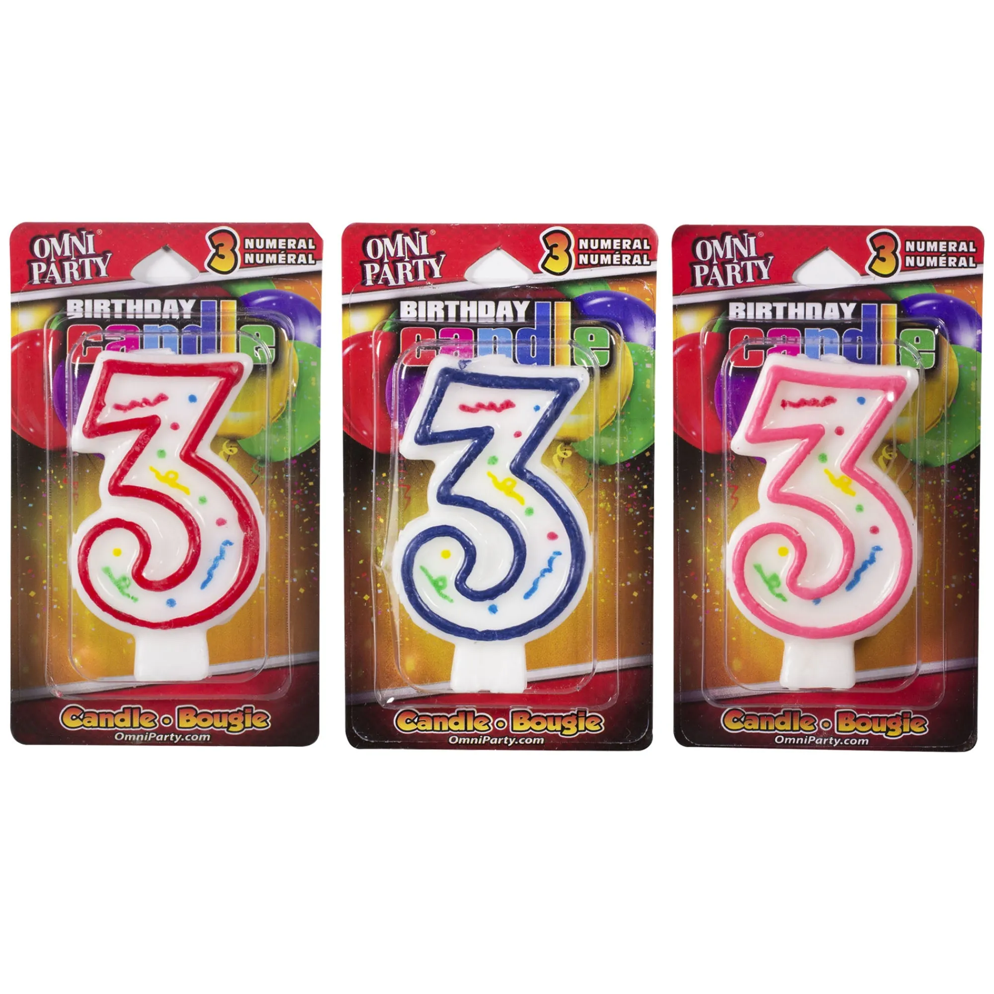 New Windy City Novelties Number '3' Candles