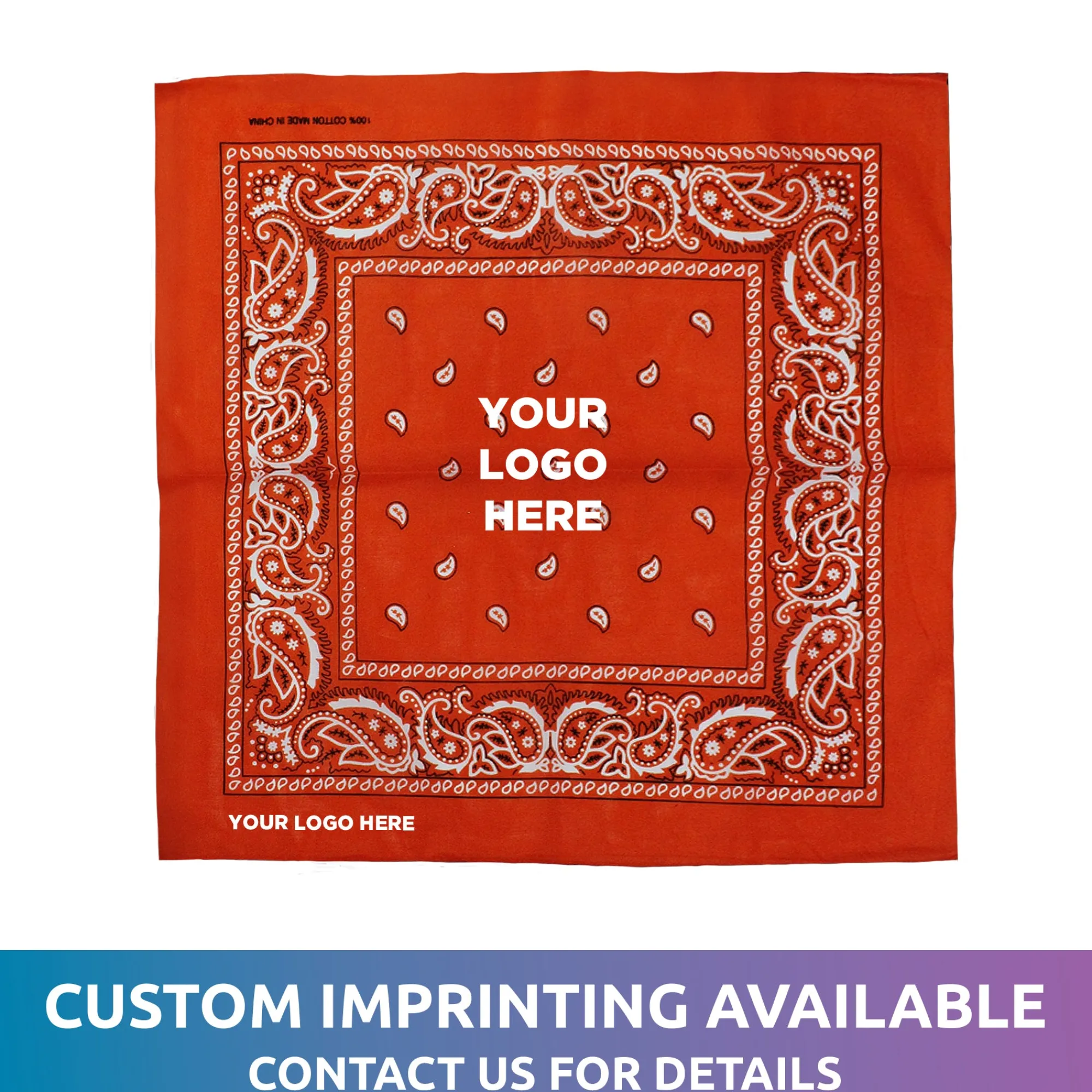 Outlet Windy City Novelties Cotton Bandanas Orange
