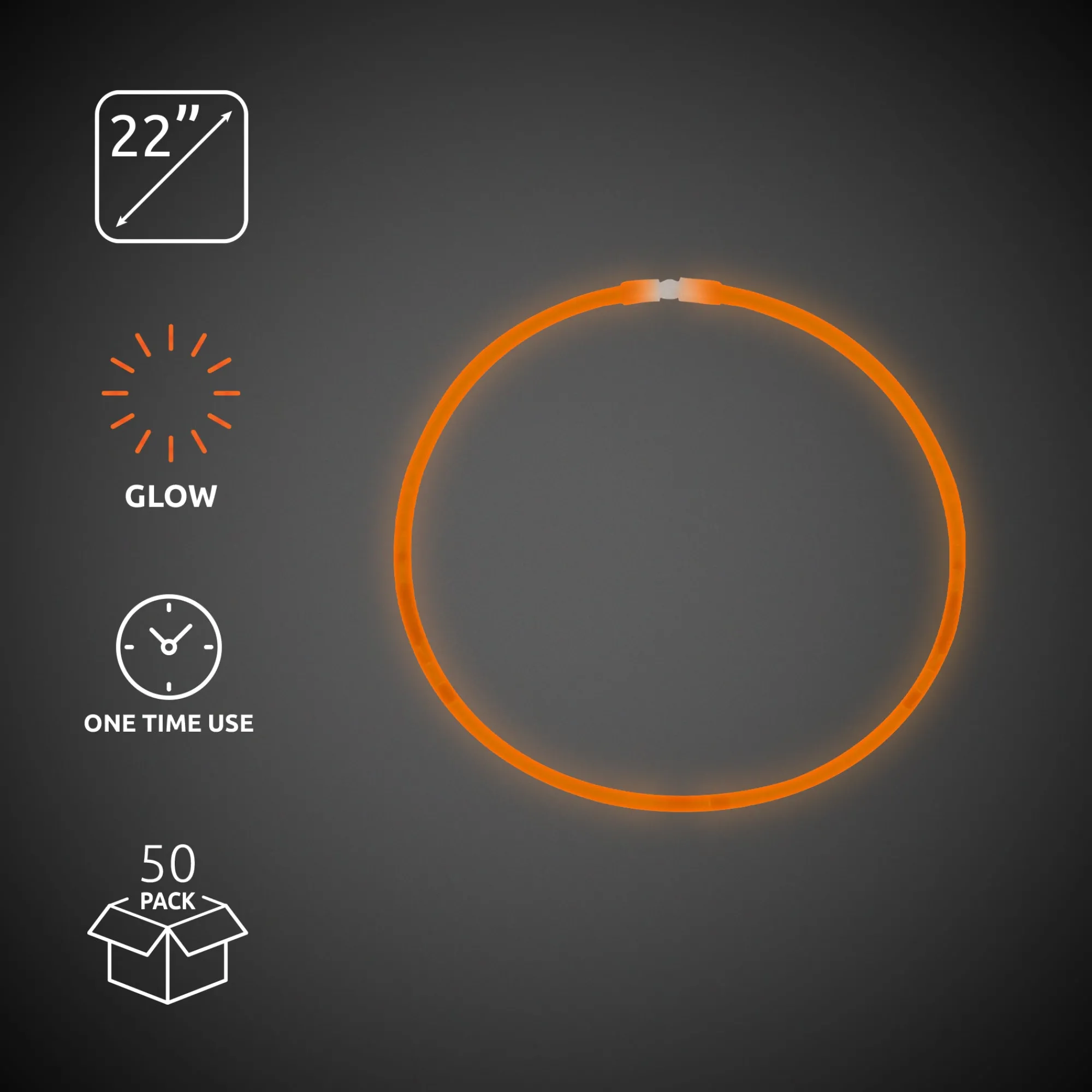 Best Windy City Novelties 22" Glow Necklaces Orange