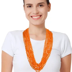 Hot Windy City Novelties Orange 33" 7mm Bead Necklaces