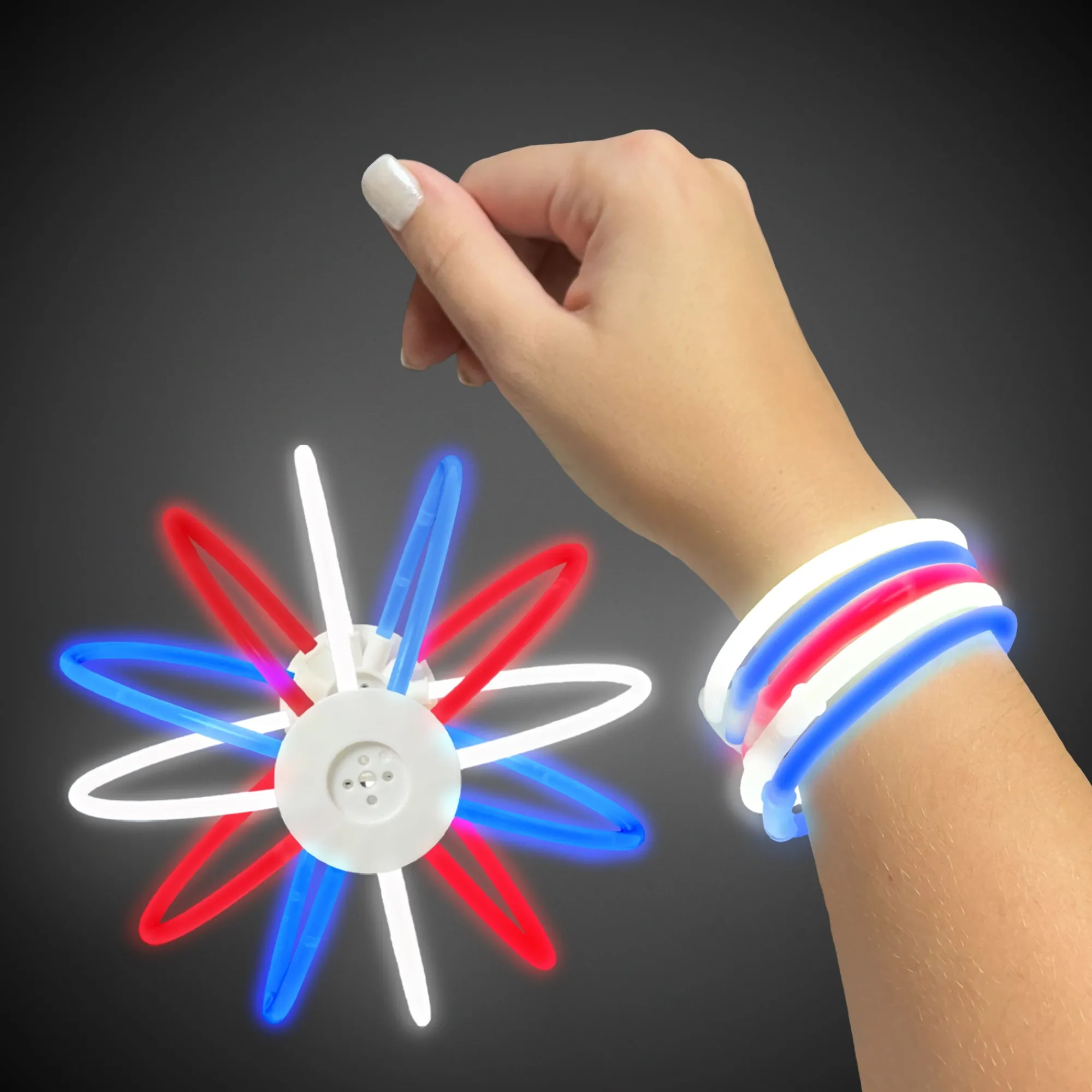 Best Windy City Novelties Patriotic Glow Bracelets Retail Counter Display