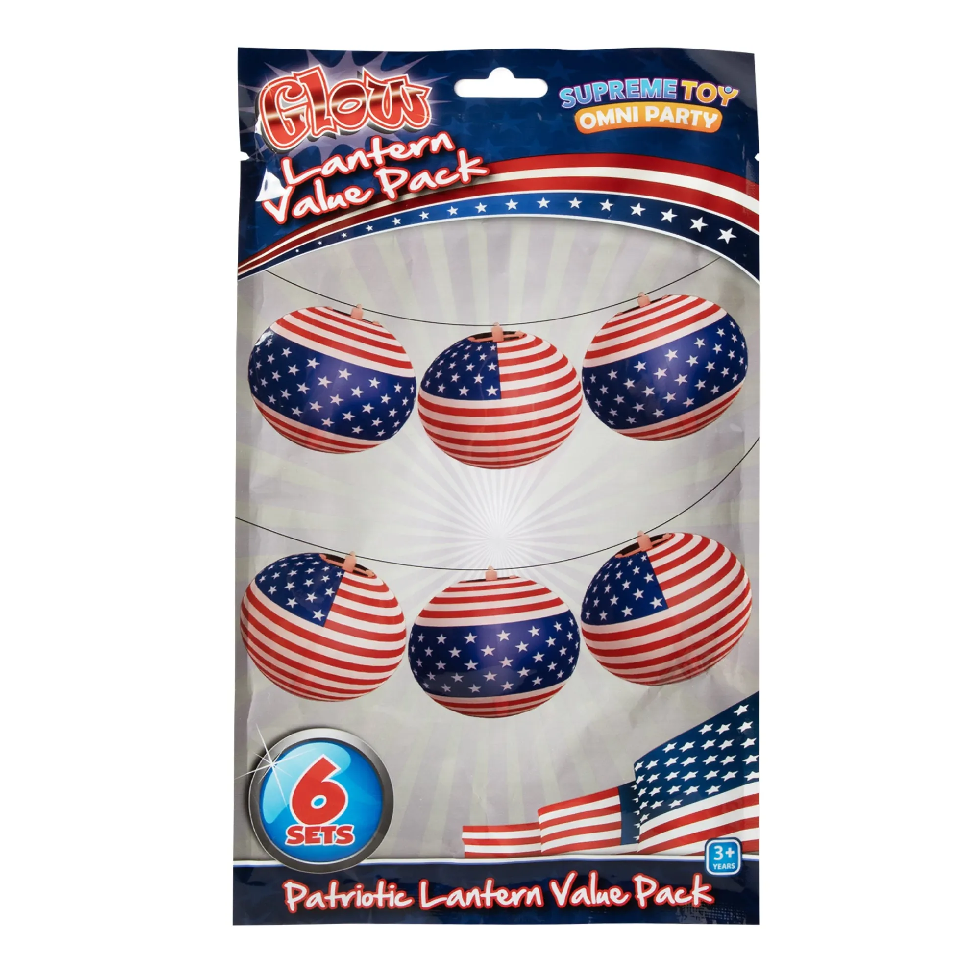 Online Windy City Novelties Patriotic Glow Lanterns Retail Display