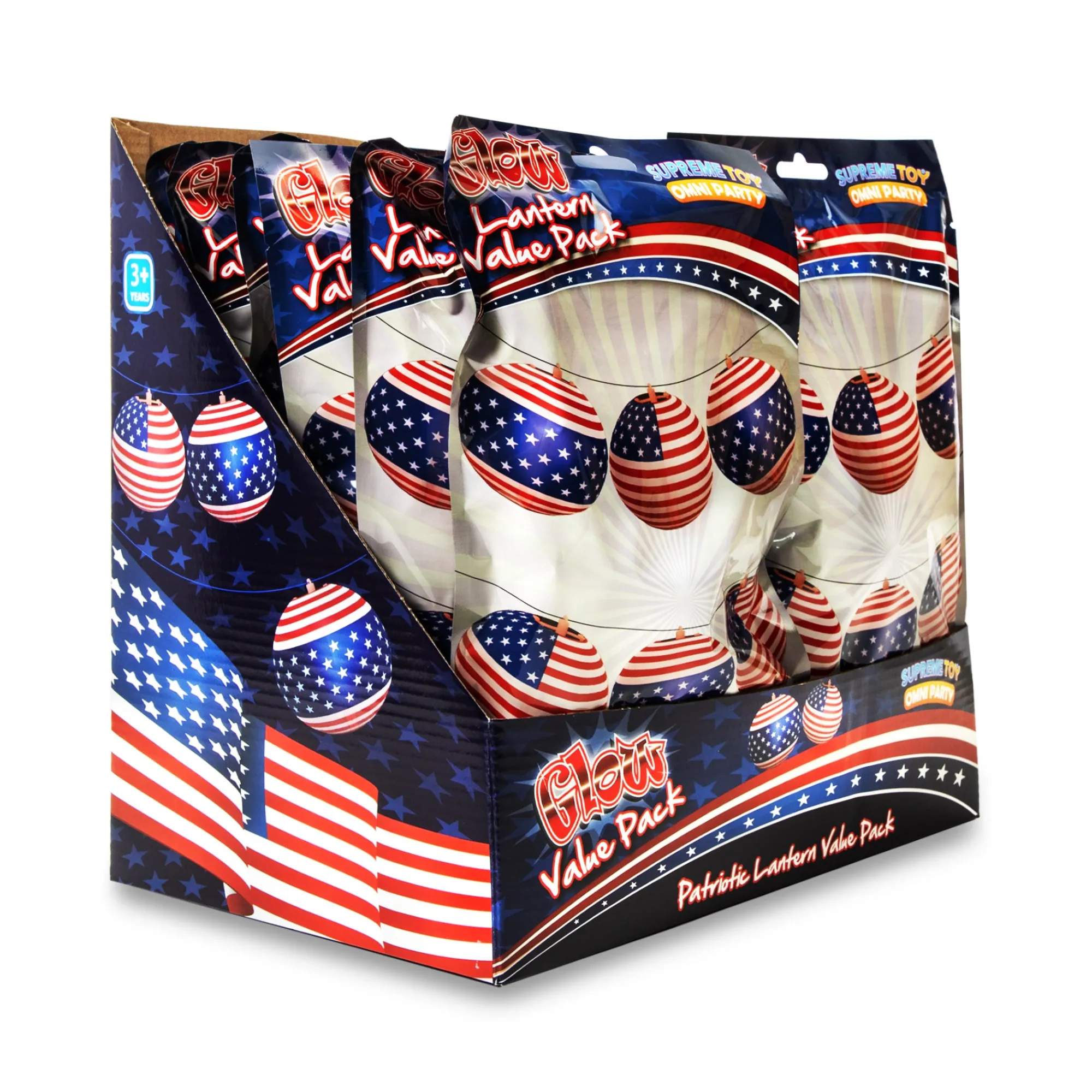 Online Windy City Novelties Patriotic Glow Lanterns Retail Display