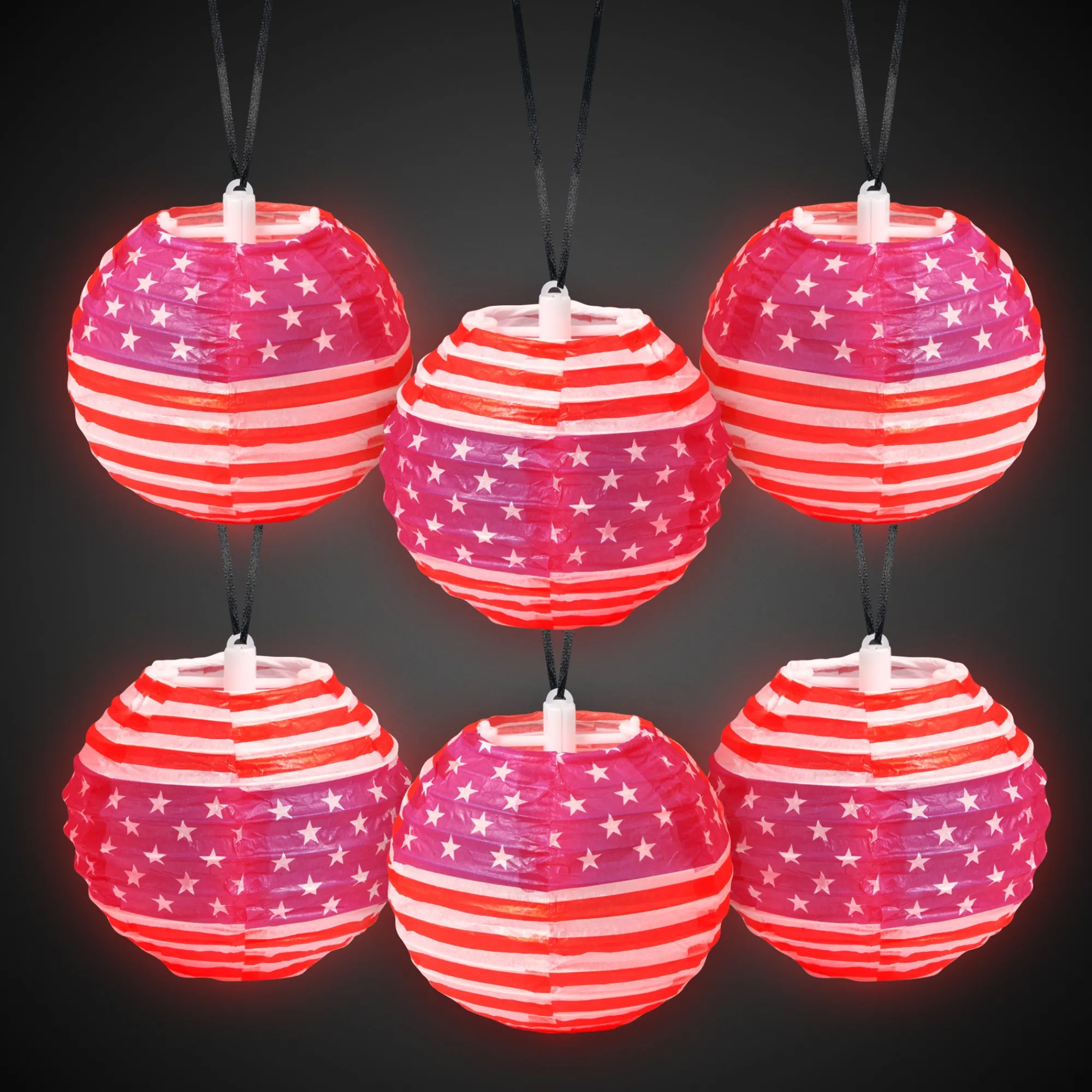 Clearance Windy City Novelties Patriotic Glow Lanterns Value Pack