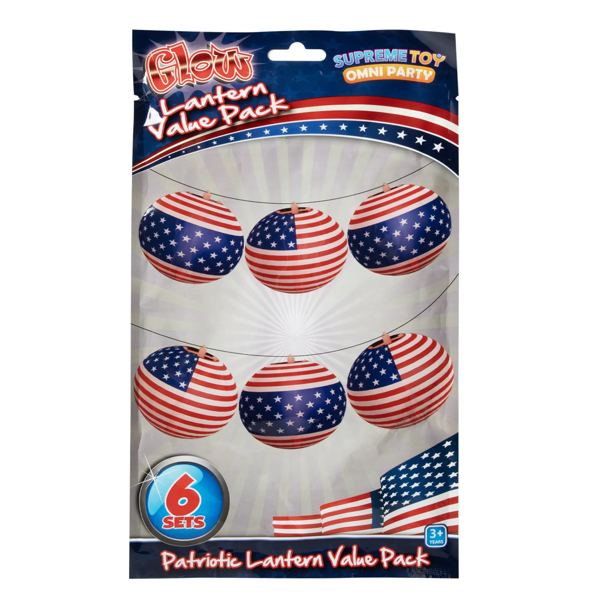Clearance Windy City Novelties Patriotic Glow Lanterns Value Pack