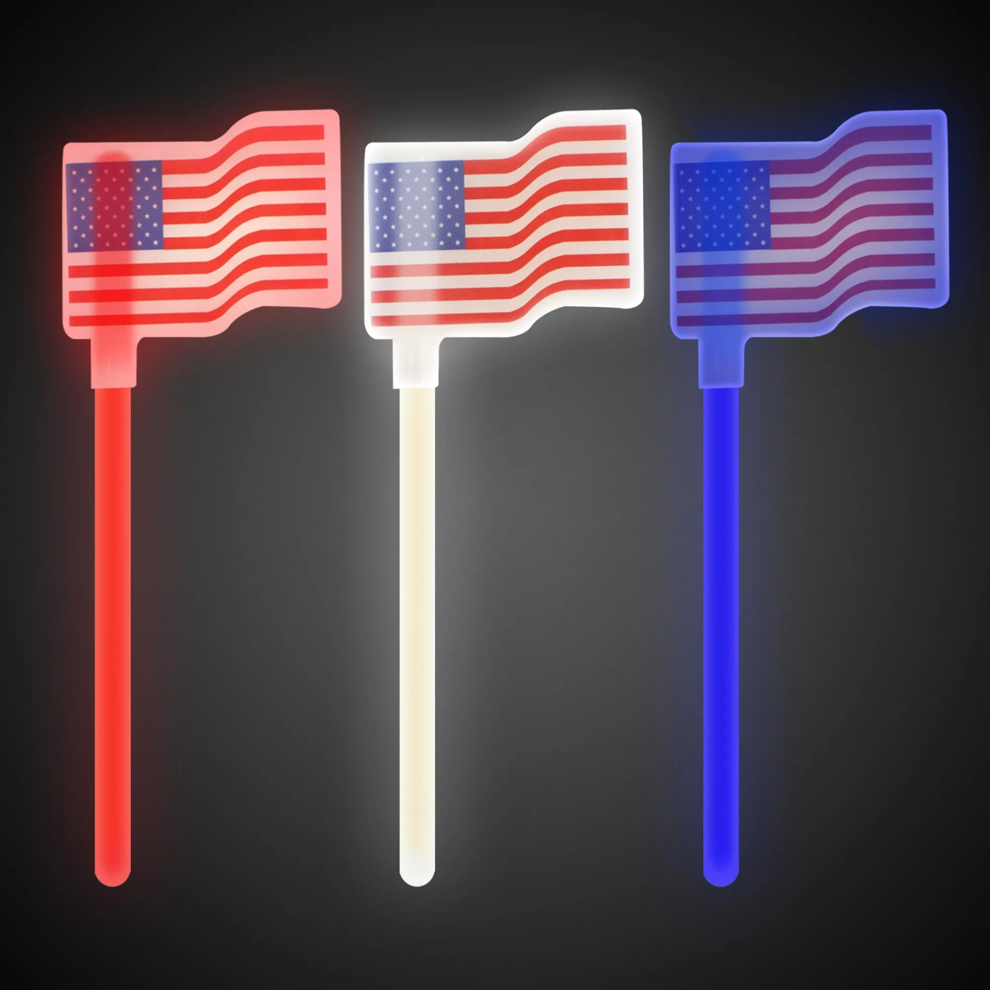 Clearance Windy City Novelties Patriotic Glow USA Flags Retail Counter Display