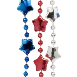 New Windy City Novelties Patriotic Star Bead 33" Necklaces