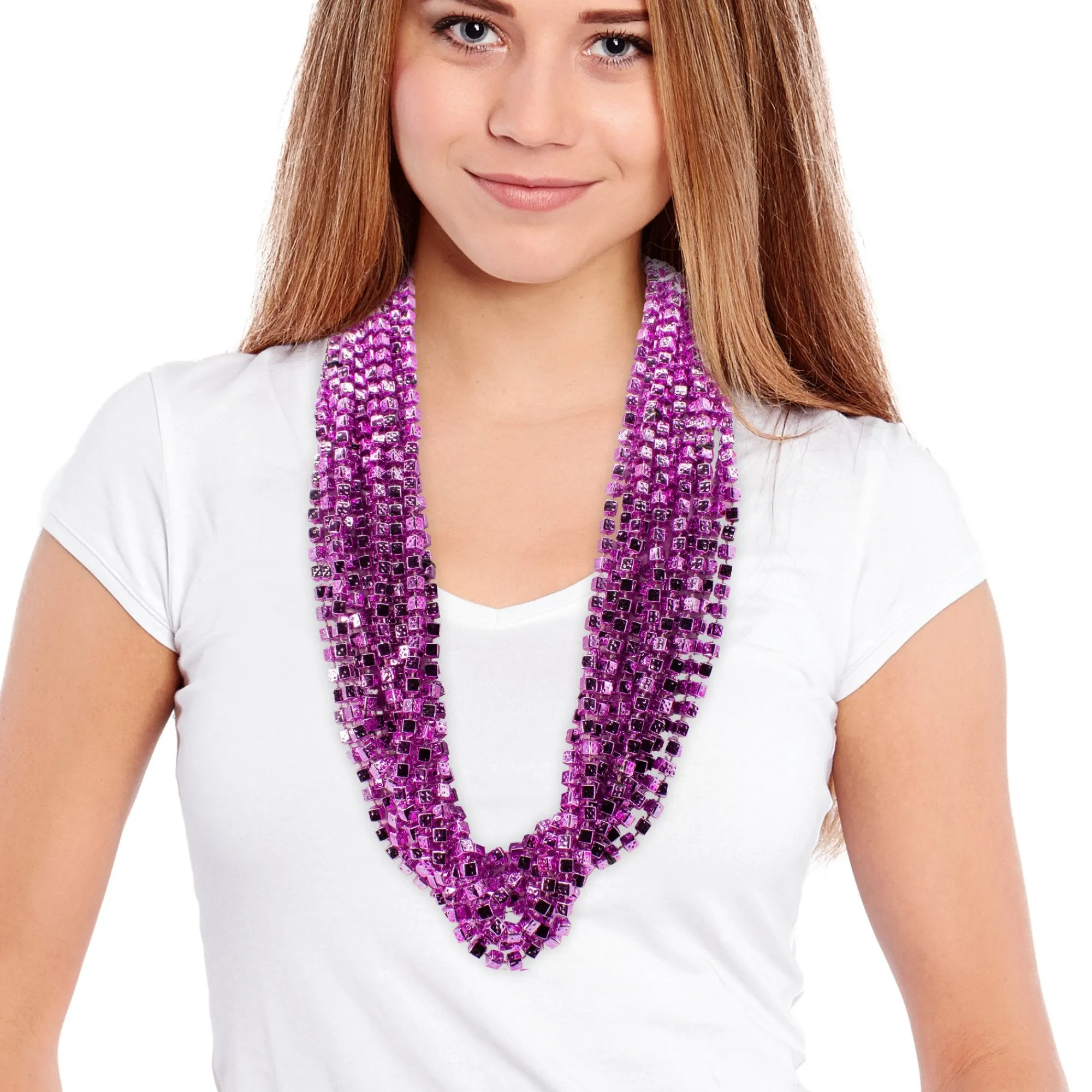 Windy City Novelties Pink Dice Bead 33" Necklaces