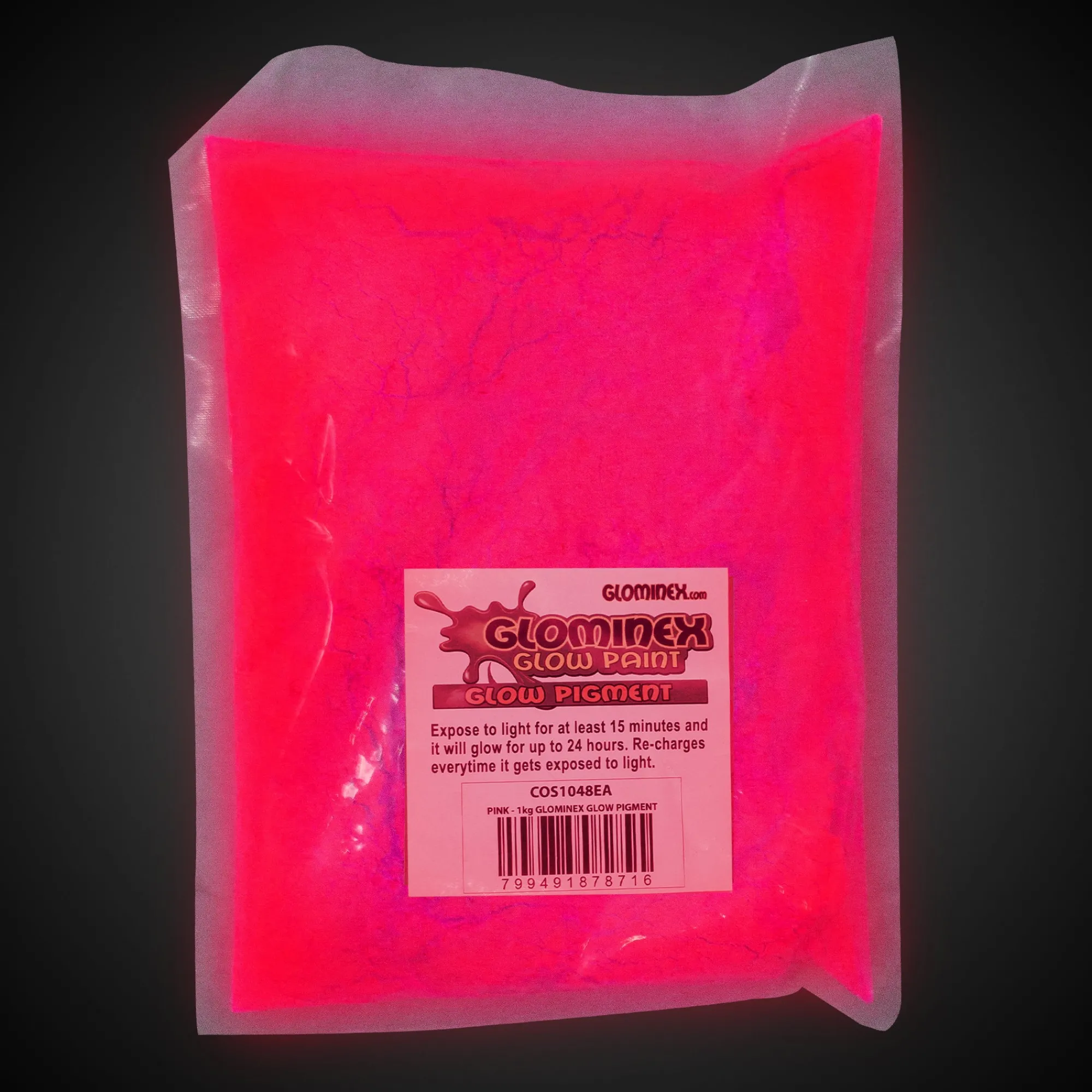 Clearance Windy City Novelties Glominex 1 kg. Glow Pigment Pink