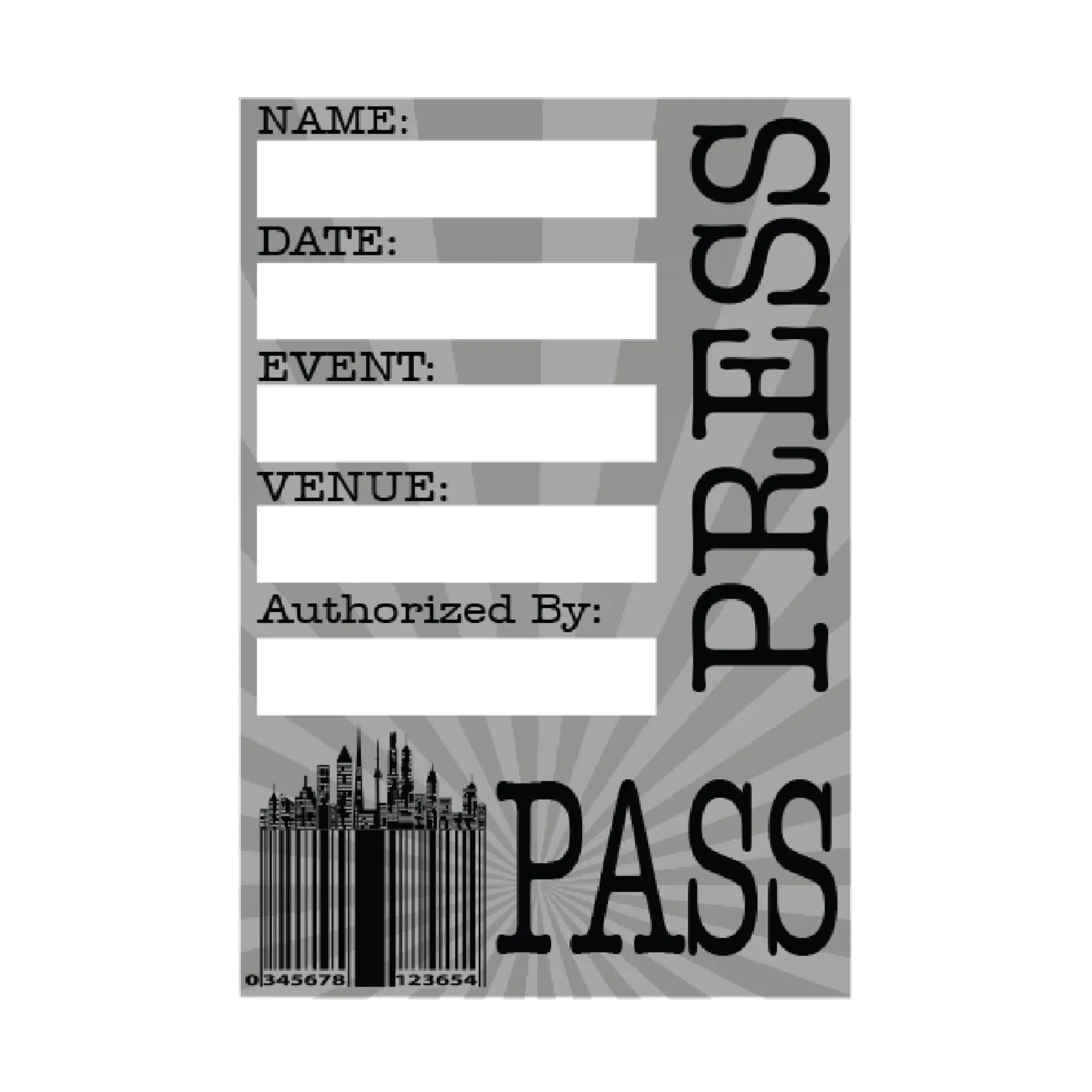 Best Windy City Novelties Press Pass with Black Lanyard