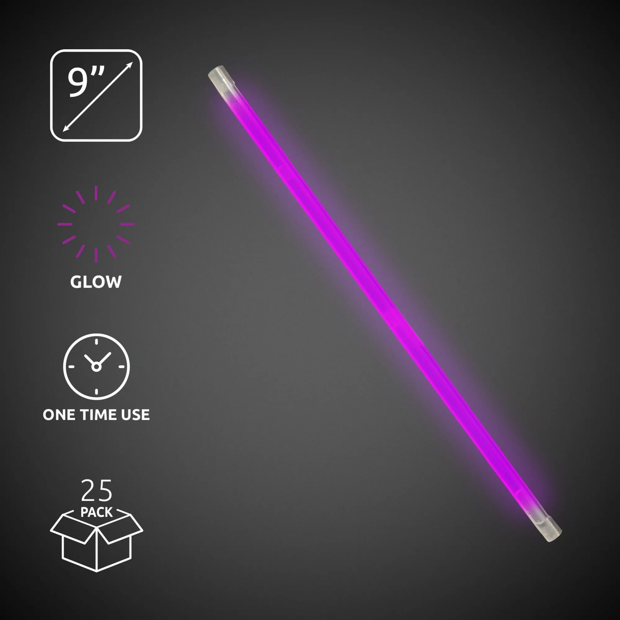 Outlet Windy City Novelties 9" Glow Straws Purple