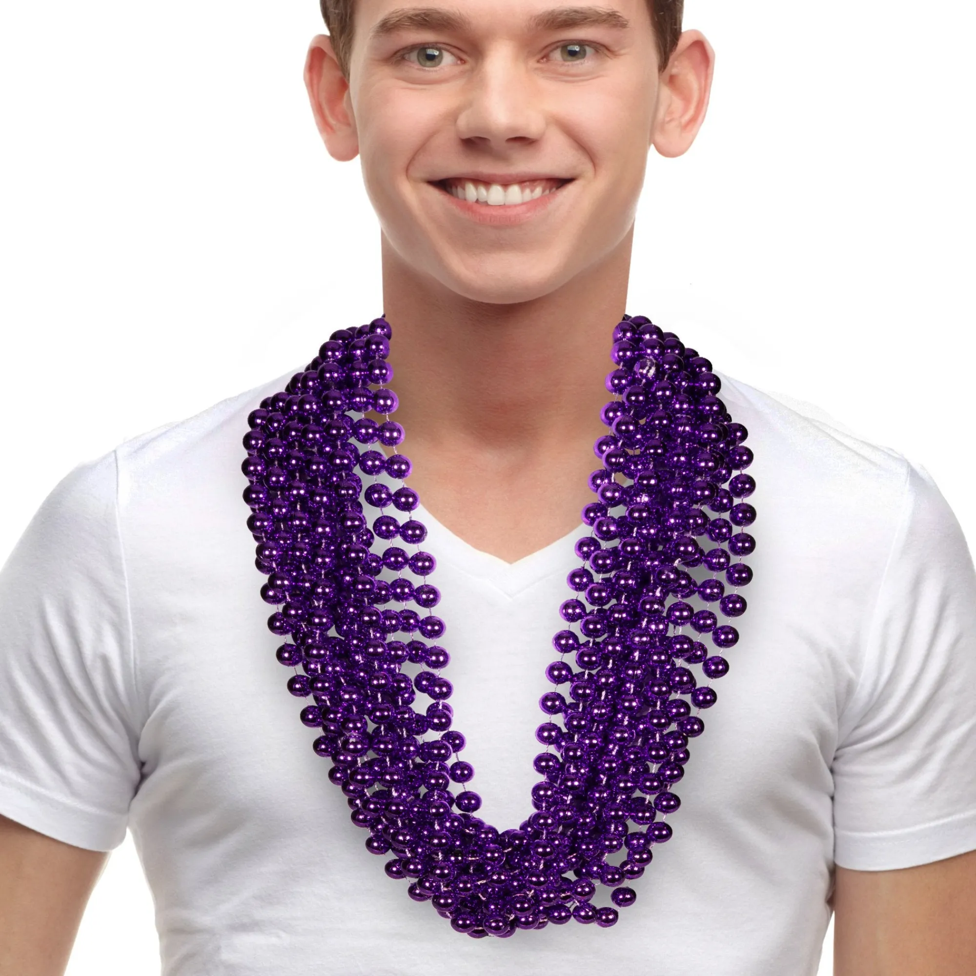 Clearance Windy City Novelties 33" 12mm Bead Necklaces Purple