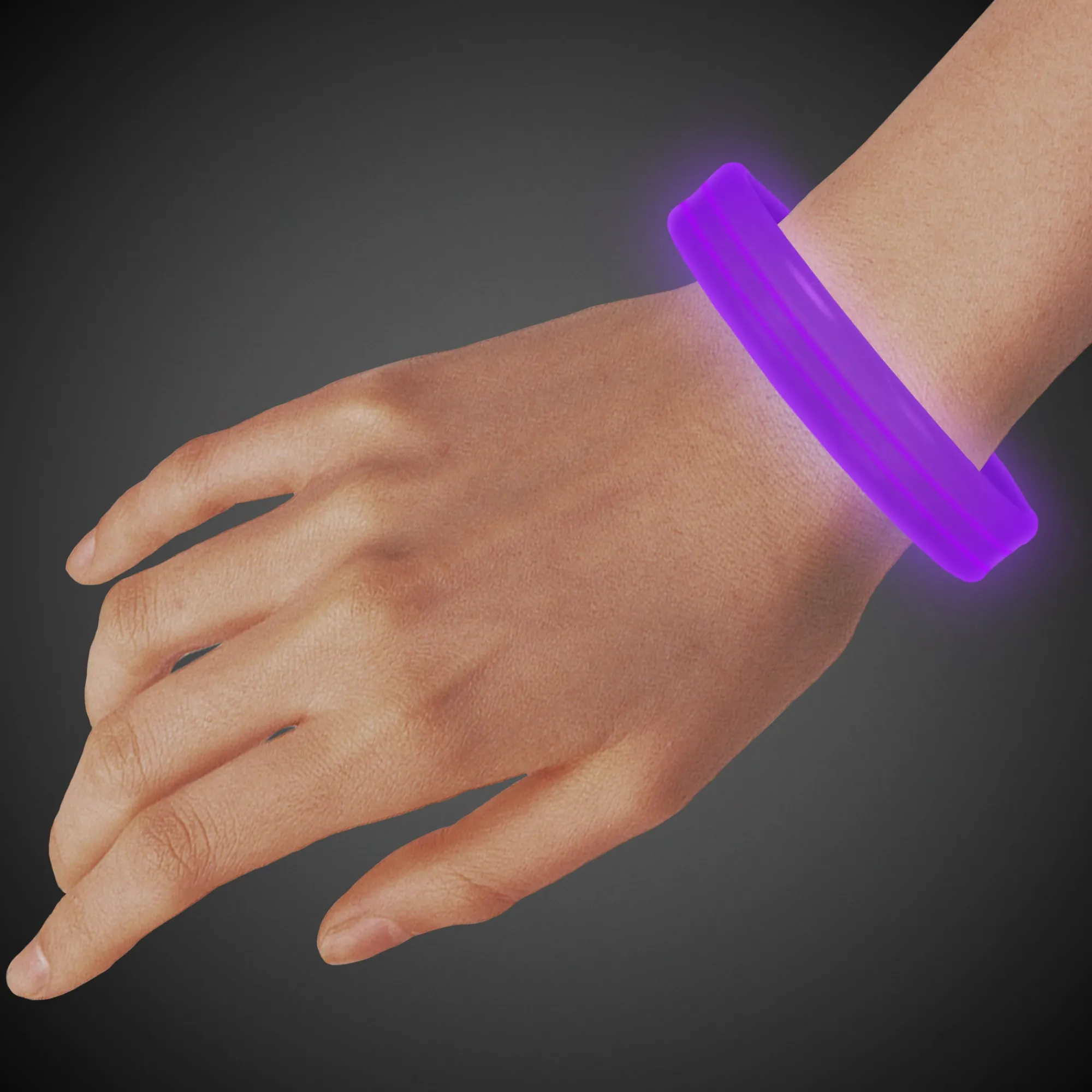 Hot Windy City Novelties Triple Wide 9" Glow Bracelets Purple