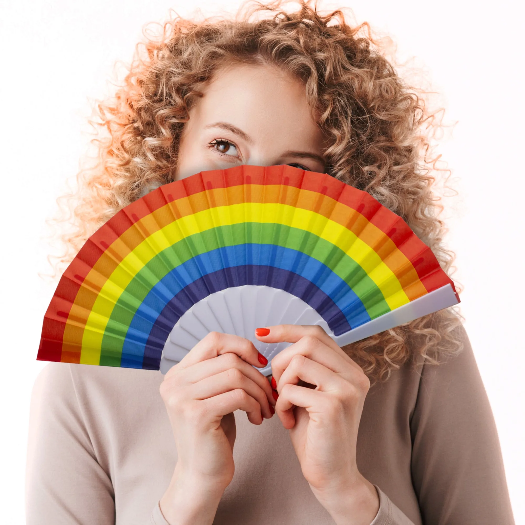 Discount Windy City Novelties Rainbow Folding Fans
