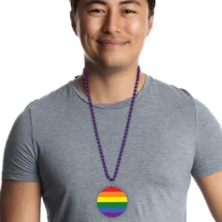 Windy City Novelties Rainbow Pride Medallion Bead Necklaces