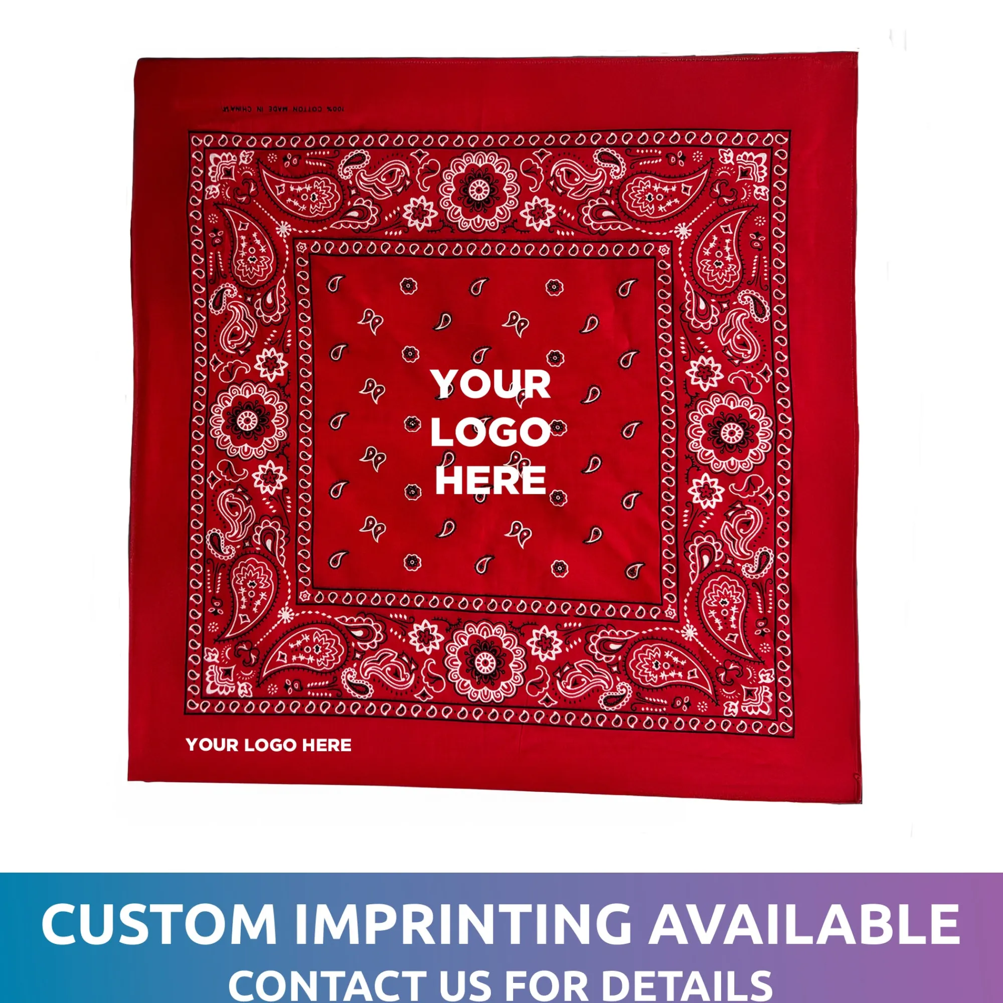 Clearance Windy City Novelties Cotton Bandanas Red