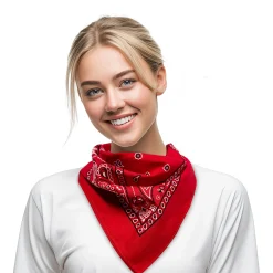 Clearance Windy City Novelties Cotton Bandanas Red