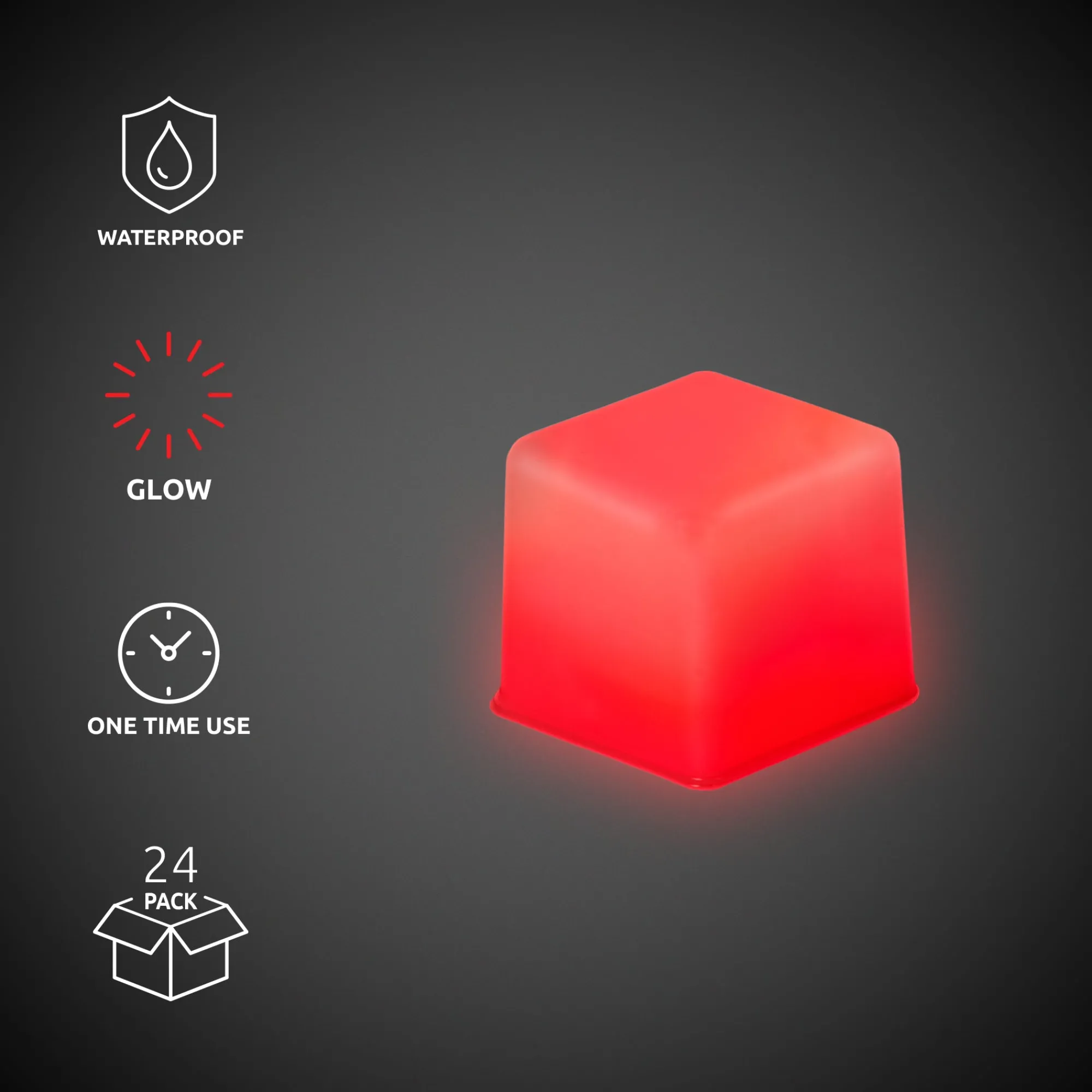 Windy City Novelties Red Glow Ice Cubes