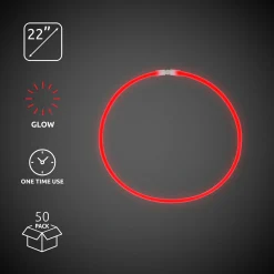 Discount Windy City Novelties 22" Glow Necklaces Red