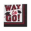 Windy City Novelties Red Graduation Beverage Napkins