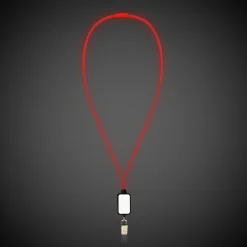 Clearance Windy City Novelties LED Lanyard with Badge Clip Red