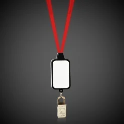 Clearance Windy City Novelties LED Lanyard with Badge Clip Red