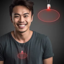 Outlet Windy City Novelties LED Oval Pendant Necklaces Red