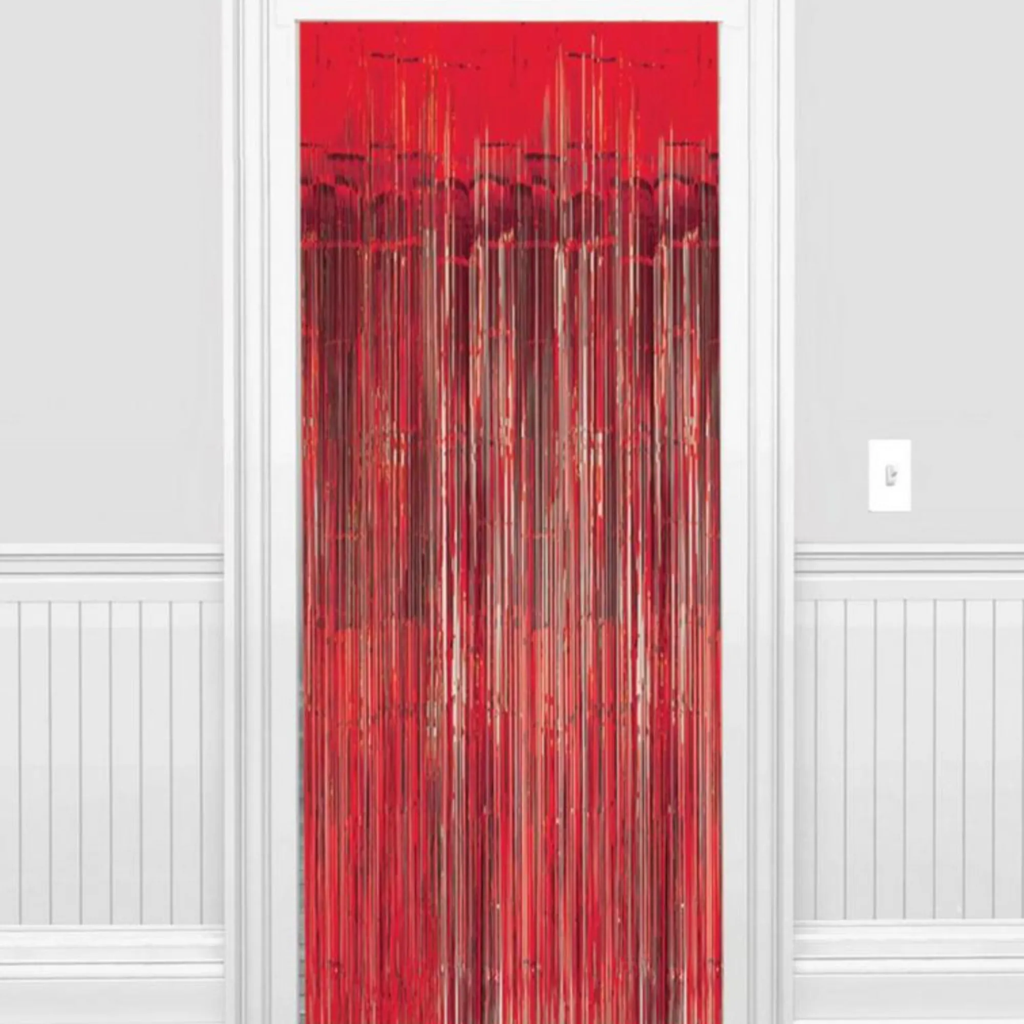Outlet Windy City Novelties Red Metallic Fringe Curtain