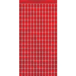 Online Windy City Novelties Red Metallic Squares Curtain