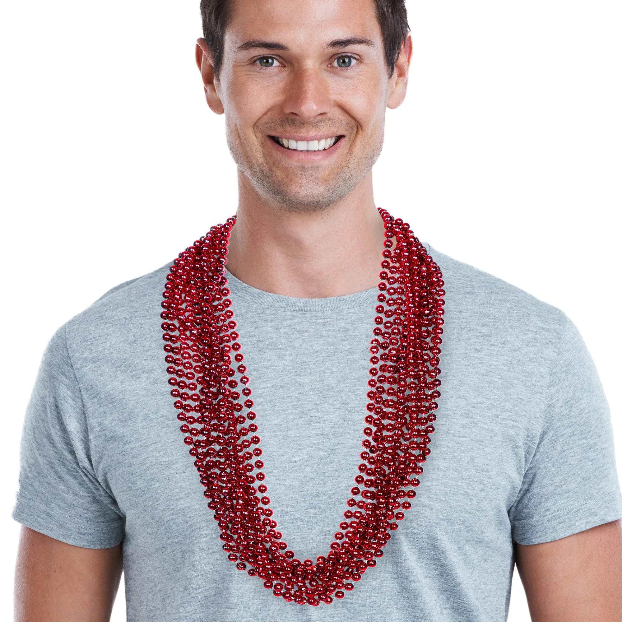 Best Windy City Novelties Red 7mm Bead 33" Necklaces