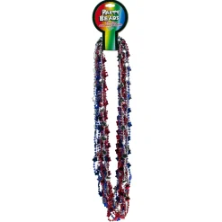 Windy City Novelties Red, White & Blue Star Bead 33" Necklaces